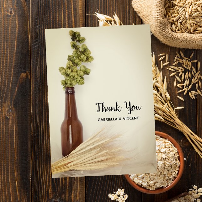 Dried Hops and Wheat Brewery Wedding Thank You (Creator Uploaded)