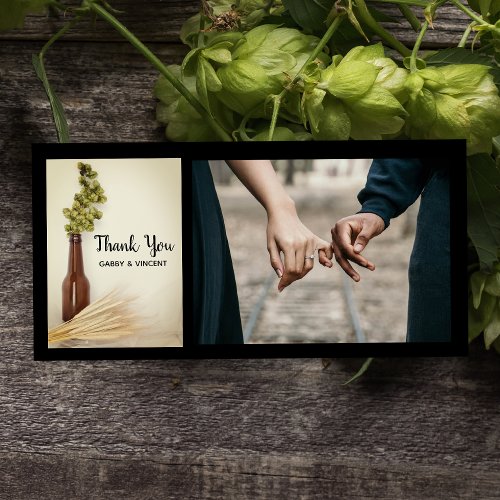 Dried Hops and Wheat Brewery Wedding Thank You