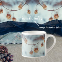 Dried Hops Garland in the Snowy Background