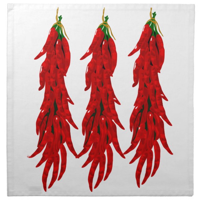 Dried Hot Chili Pepper Ristras Cloth Napkin (Front)