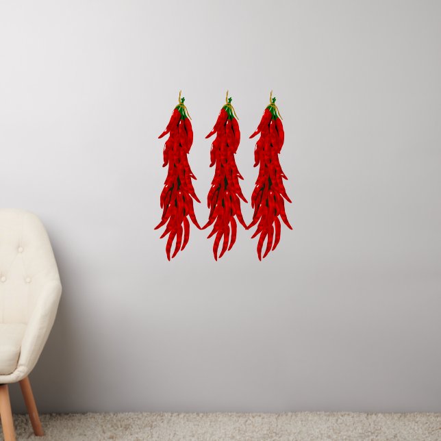 Dried Hot Chili Pepper Ristras Dynamic Wall Decal (Living Room 2)