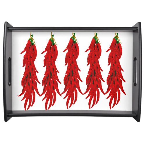 Dried Hot Chili Pepper Ristras Serving Tray