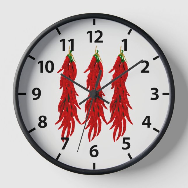 Dried Hot Chili Peppers Clock (Front)