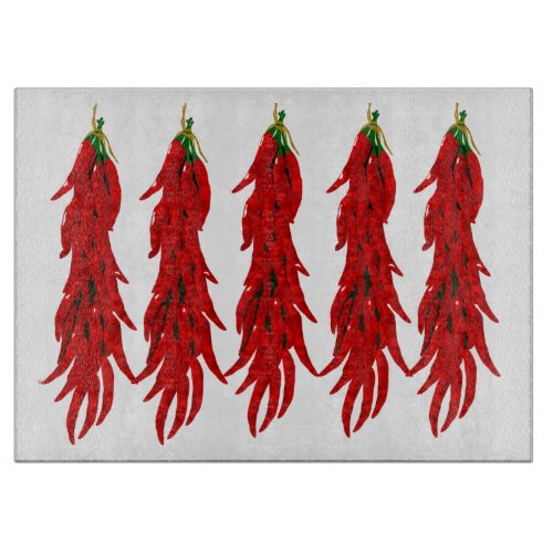 Dried Hot Chili Peppers Cutting Board
