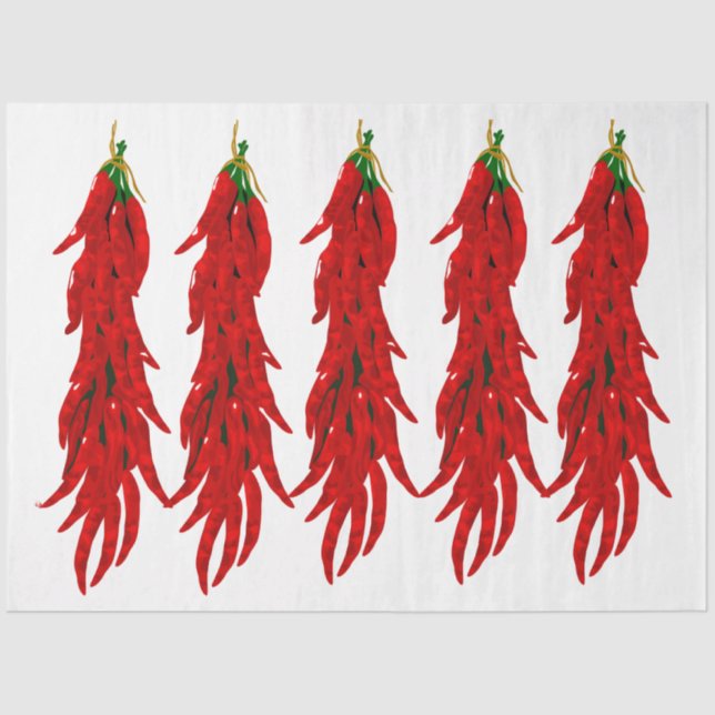 Dried Hot Chili Peppers Kitchen Decoupage Tissue Paper (Front)