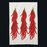 Dried Hot Chili Peppers Kitchen Towel<br><div class="desc">A hot pepper image by artist/designer Charmaine Paulson.  The image was made as a vector then completed in photo software.</div>