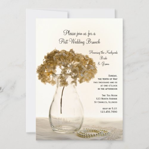 Dried Hydrangea Post Wedding Brunch Invitation