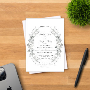 Dried Hydrangeas Acrylic Frosted Wed. Invitation