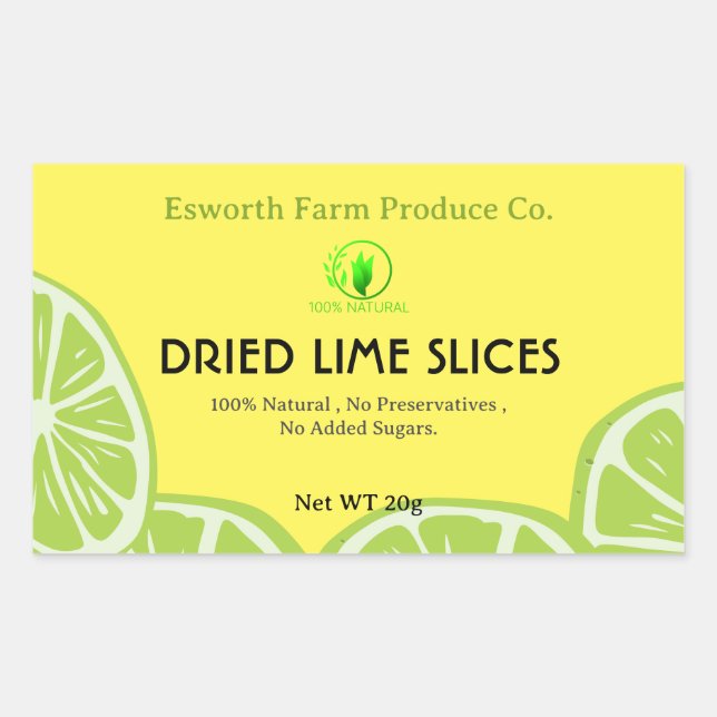 Dried Lime Slices Custom Product Sticker (Front)