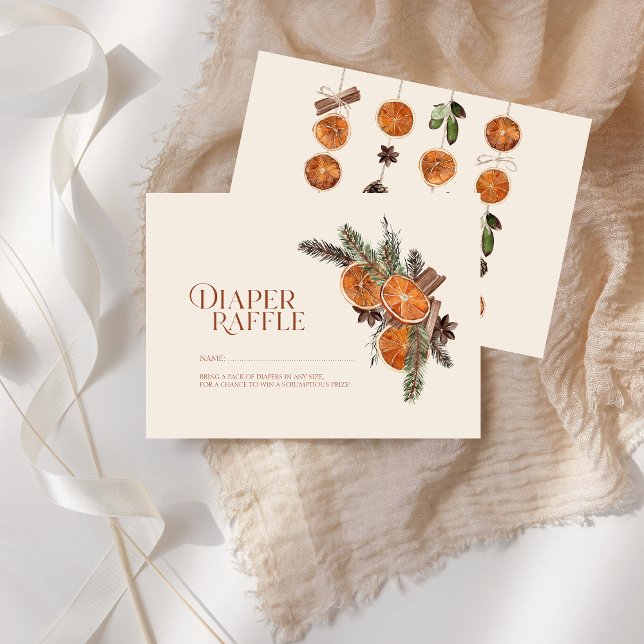 Dried Orange & Cinnamon Baby Shower Diaper Raffle Enclosure Card (Dried Orange & Cinnamon Baby Shower Diaper Raffle Enclosure Card)