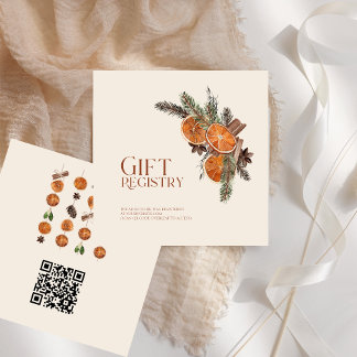Dried Orange & Cinnamon Baby Shower Gift Registry Enclosure Card