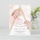 Dried Palm Blush Orchid Gold Arch Baby Brunch  Invitation (Standing Front)