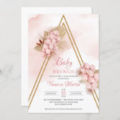 Dried Palm Blush Orchid Gold Arch Baby Brunch  Invitation (Front/Back)