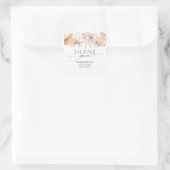Dried Palm Leaf and White Orchid Tropical Square Sticker (Bag)