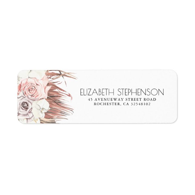Dried Palm Leaf Tropical Foliage Modern Label (Front)