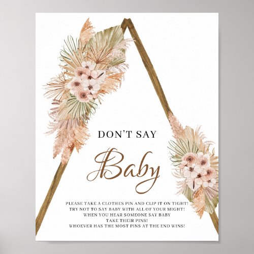 Dried Palm Leaves Pampas Grass Dont Say Baby Sign