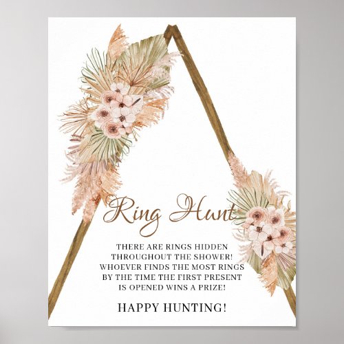 Dried Palm Leaves Pampas Grass Orchid Ring Hunt Poster