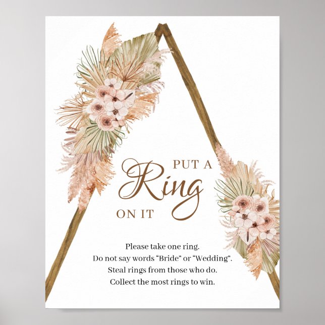 Dried Palm Leaves Pampas Grass put a Ring on It Poster (Front)