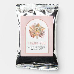 Dried palm, pampas grass soft pink Thank wedding Coffee Drink Mix