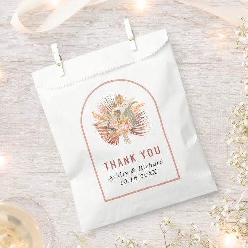 Dried palm pampas grass Thank You wedding Favor Bag