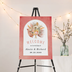 Dried palms and pampas grass pink wedding    foam board