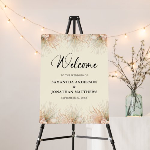 Dried Palms Boho Wedding Welcome Foam Board