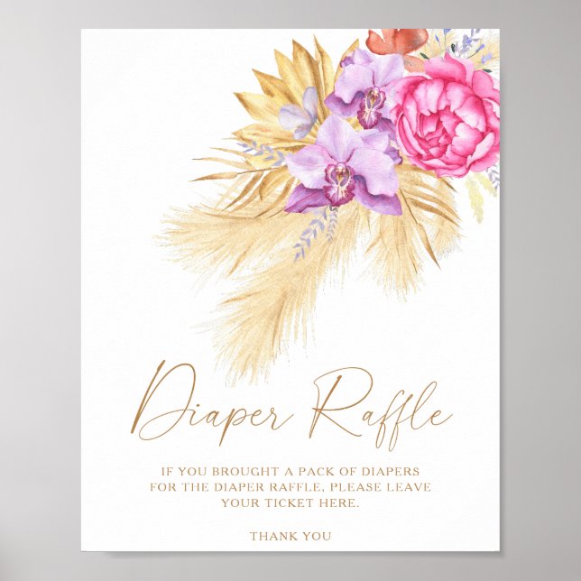 Dried pampas grass - diaper raffle poster (Front)