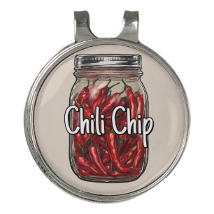 Dried Peppers Jar Golf Hat Clip