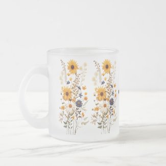Dried Pressed Flowers Mug