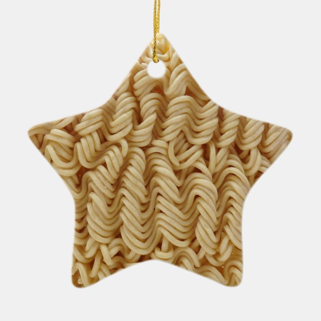 Dried ramen noodles ceramic ornament (Front)