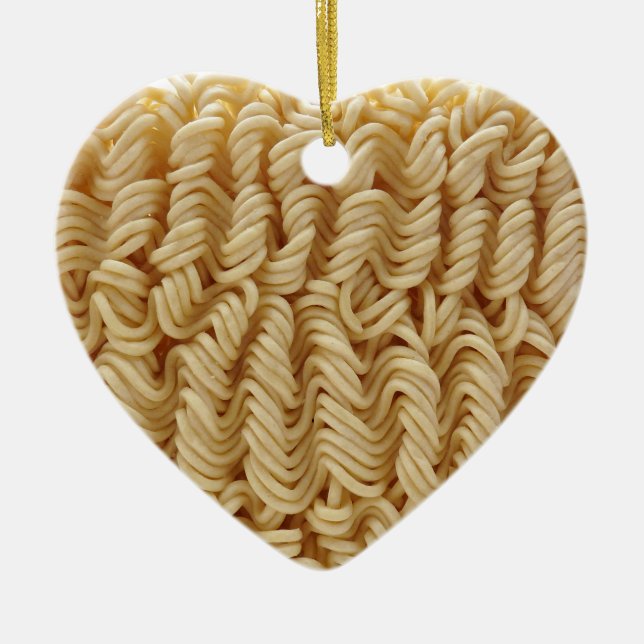 Dried ramen noodles ceramic ornament (Front)