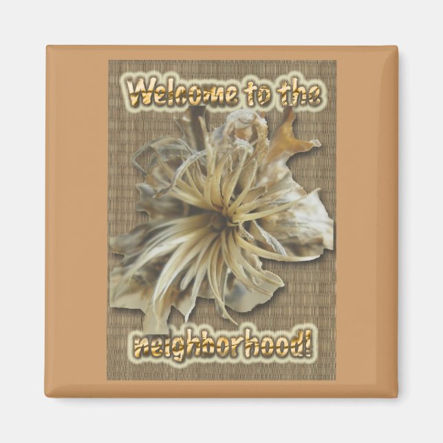 Dried Starburst Welcome to the neighborhood Magnet (Front)