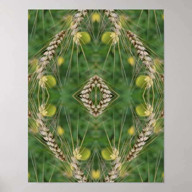 Dried Summer Grass Mirror Abstract   Poster (Front)