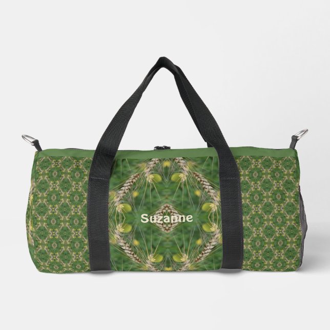 Dried Summer Grass Nature Art Personalized Duffle Bag (Front)