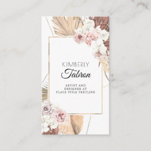 Dried Tropical Palm Leaves Foliage Elegant Modern Business Card