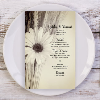 Dried Wheat and Daisy Country Farm Wedding Menu