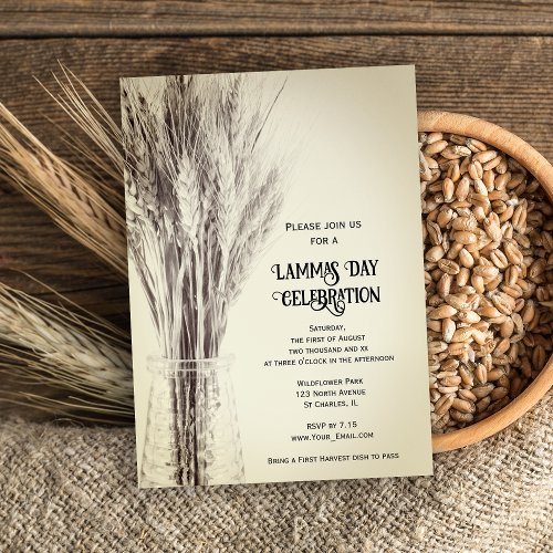 Dried Wheat Grains Lammas Day Celebration Invitation