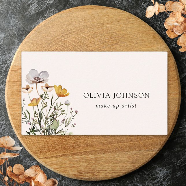 Dried Wildflower Bouquet Floral Business Card (Close up)