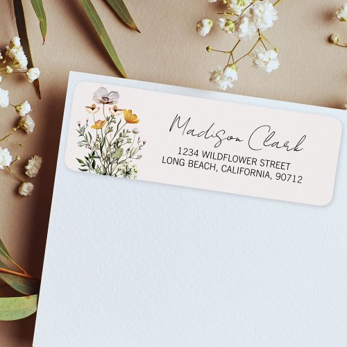 Dried Wildflower Bouquet Return Address Label