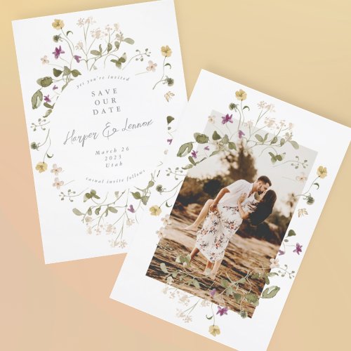 Dried Wildflower Pampas Floral Photo Save The Date