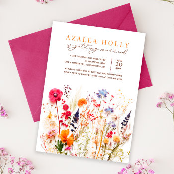 Dried Wildflowers Bridal Shower Invitation by PaperandPomp at Zazzle