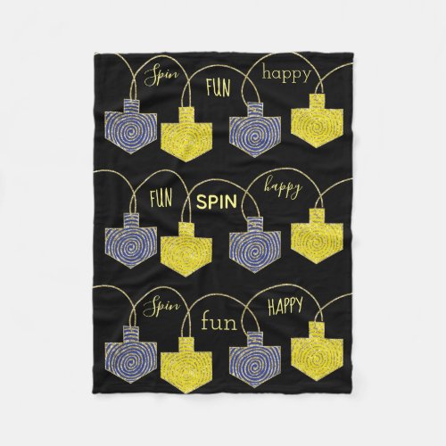 Driedel Fun Hanukkah Fleece Blanket