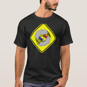Drift Car Illustration on Sign T-Shirt