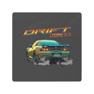 DRIFT LEGEND SUPRA MK4 - ANIME STYLE METAL PRINT