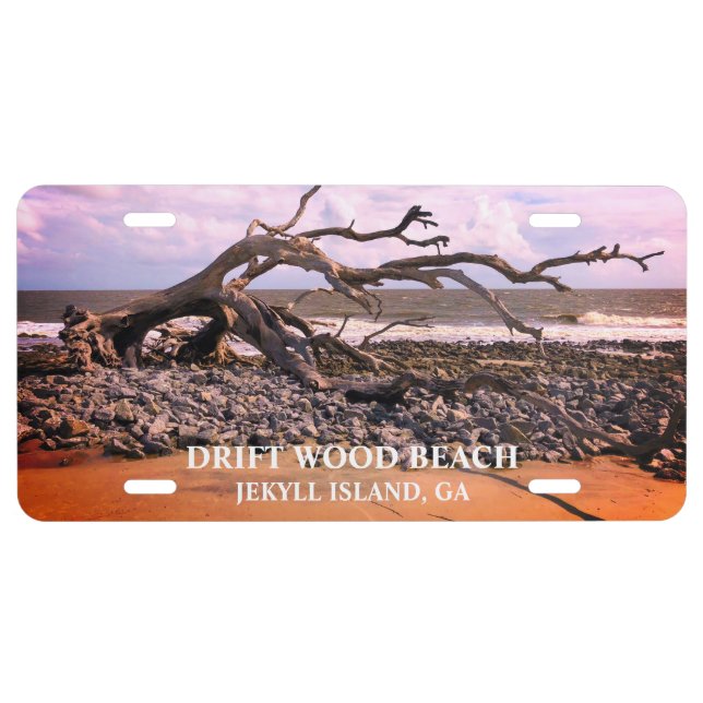 Drift Wood Beach, Jekyll Island Georgia  License Plate (Front)