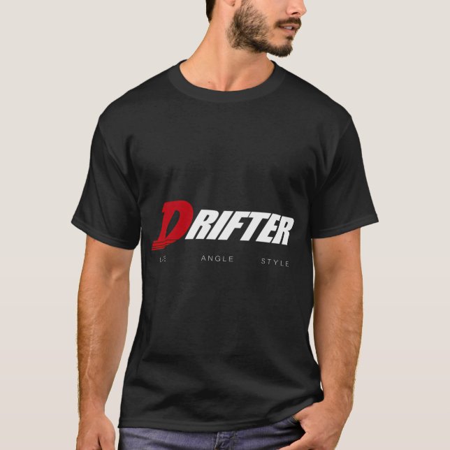 Drifter - Initial D Style Drifting - Line, Angle,  T-Shirt (Front)