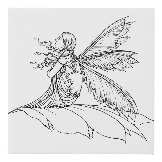 Drifting Away Fairy Paint it Yourself Faux Canvas Print (Front)