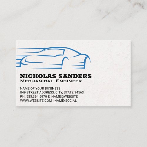 Drifting Car Logo  After Market Parts Shop Business Card