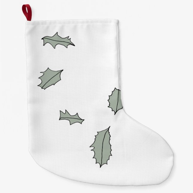Drifting Holly Leaves stocking (Front)