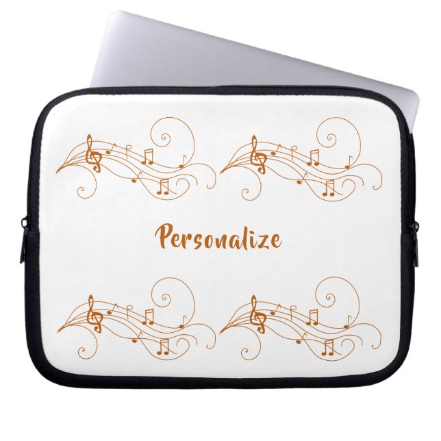 Drifting Music Notes Personalize Laptop Laptop Sleeve (Front)